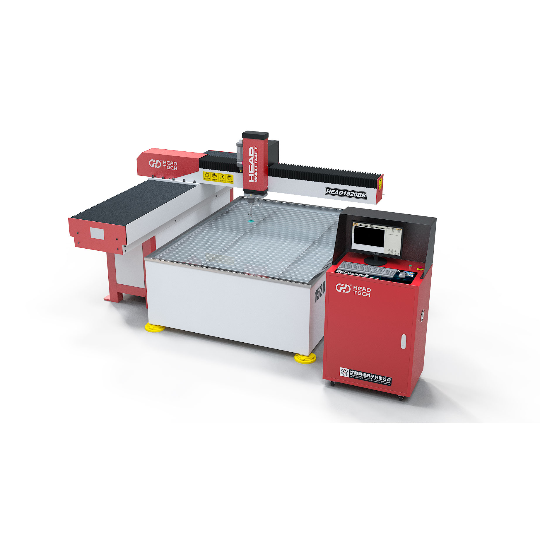 3 Eksen 1500*2000mm Karbon Çelik Sac Metal Su Jeti Kesme Makinesi