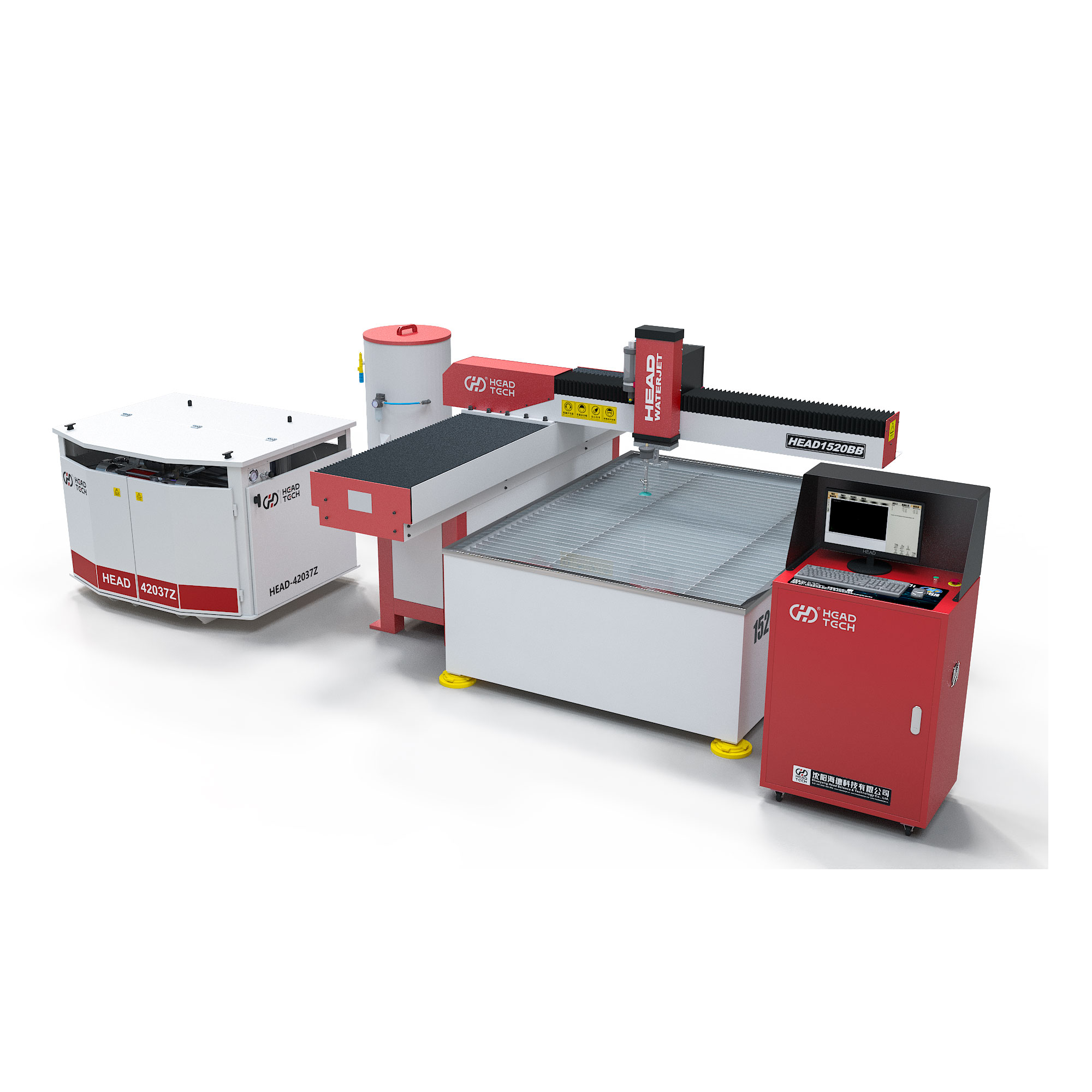 3 Eksen 1500*2000mm Karbon Çelik Sac Metal Su Jeti Kesme Makinesi